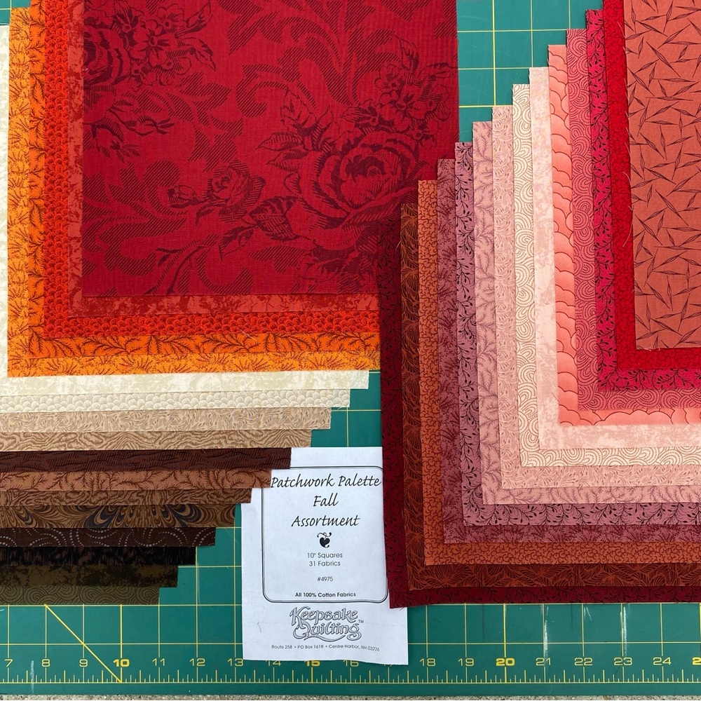 Quilt Fabrics: (31) 10” Square Cotton Fabrics. “FALL #4975” Collection - Picture 4 of 9